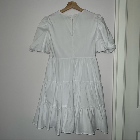 Dynamite Francesca Poplin Trapeze Dress XS White - Picture 3 of 3